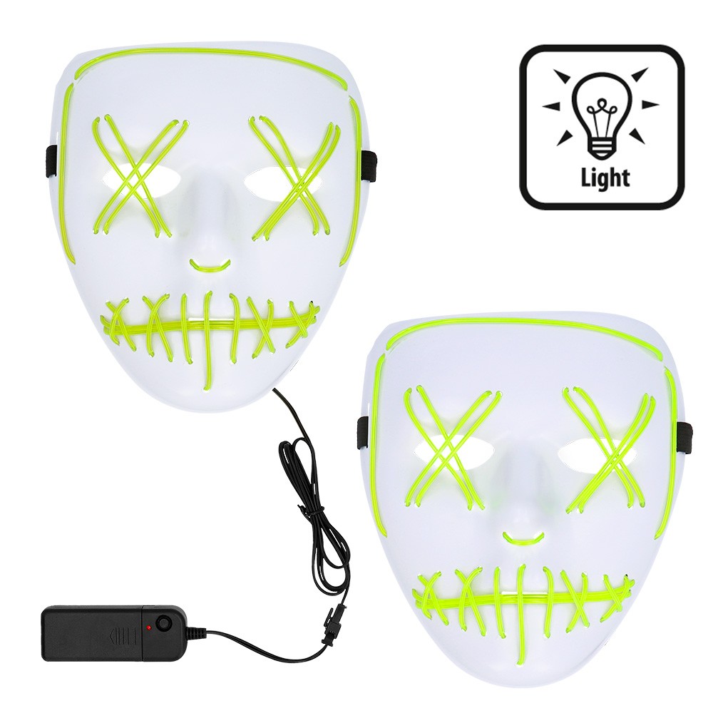 LED masker Halloween 5 ass.