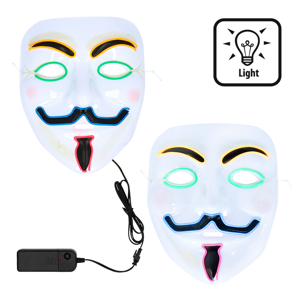 LED masker Halloween 5 ass.