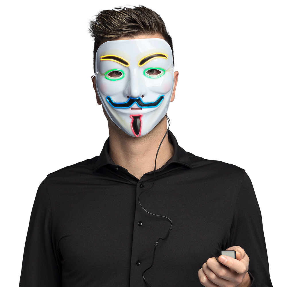 LED masker Halloween 5 ass.