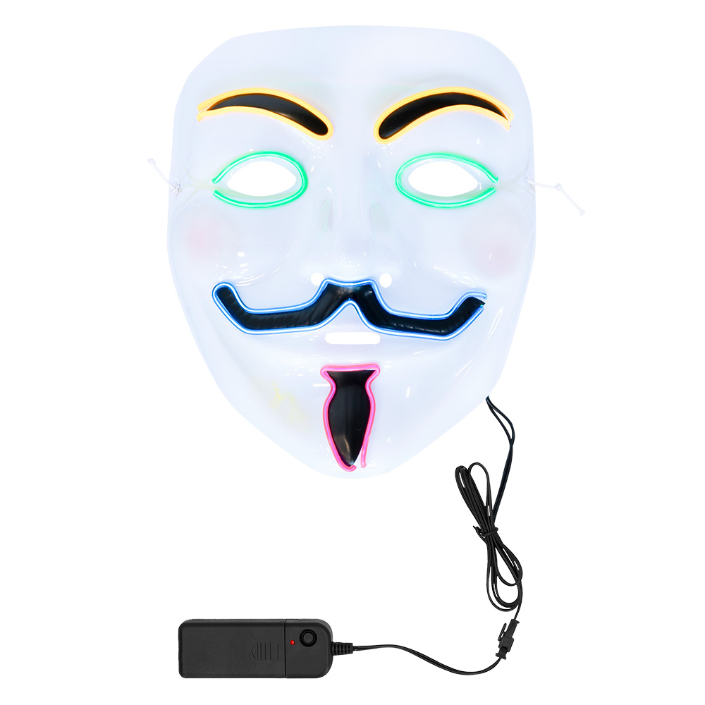 LED masker Halloween 5 ass.