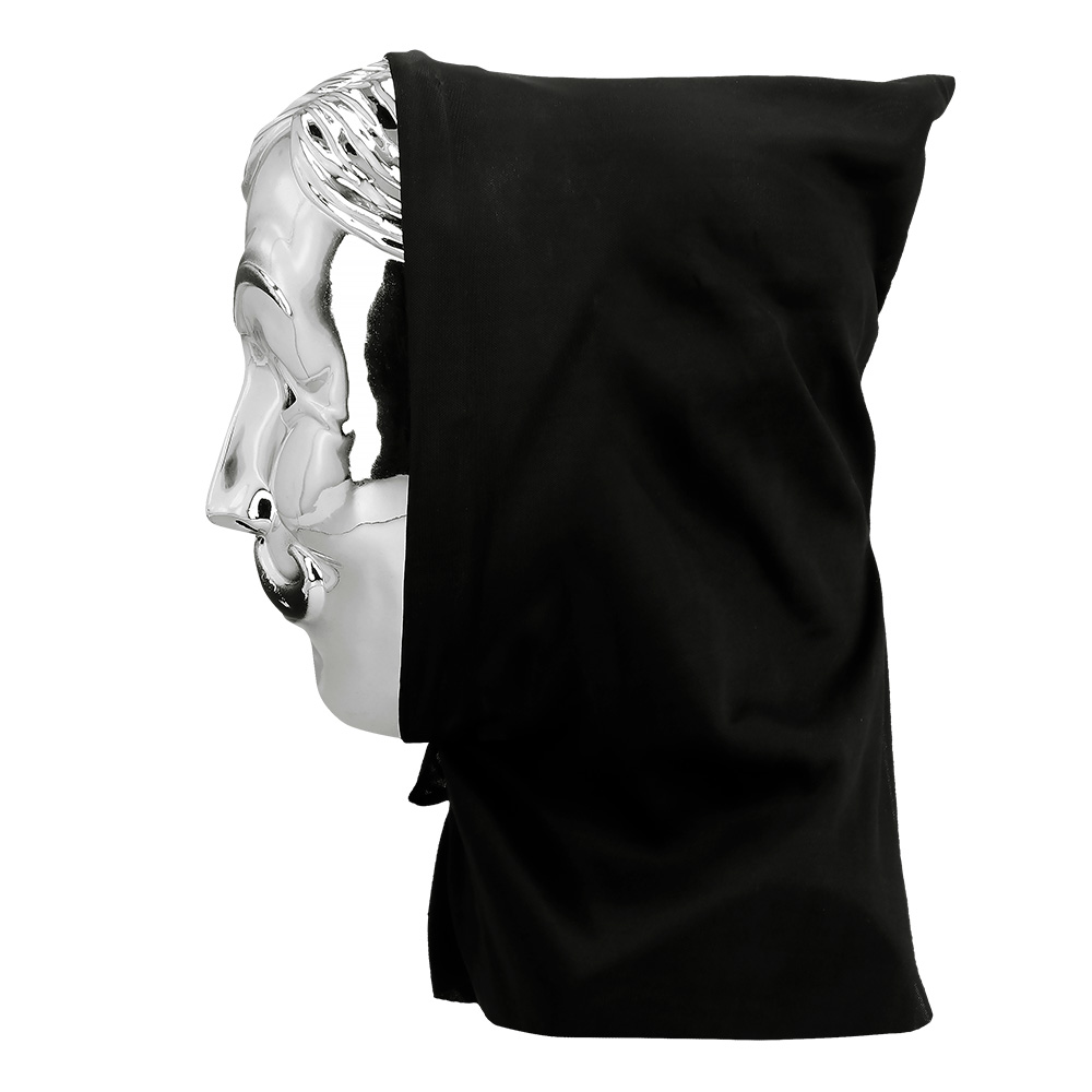 Gezichtsmasker Onbekend met kap zilver