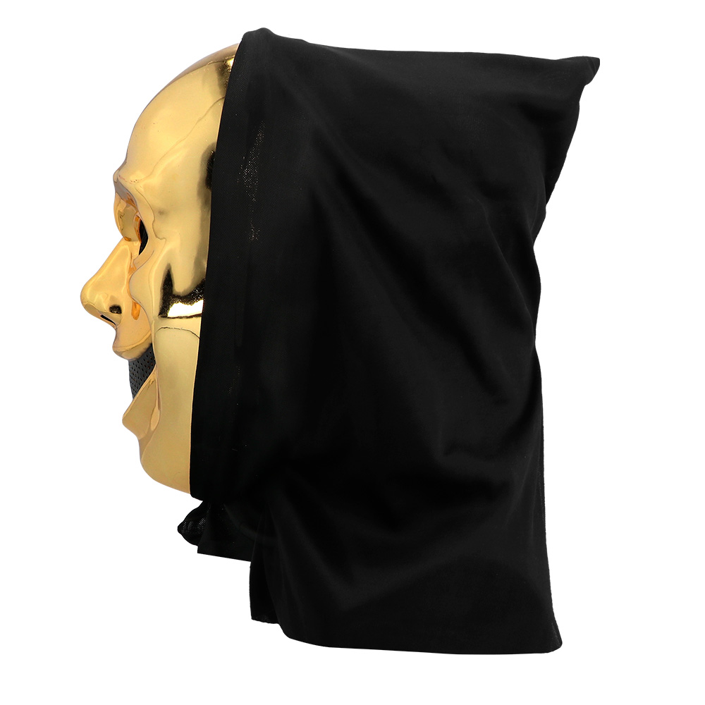 Gezichtsmasker Crazy killer met kap goud
