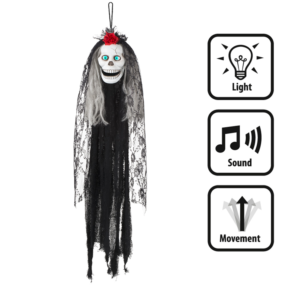Hangdecoratie schedel Crazy Catrina (80 cm)