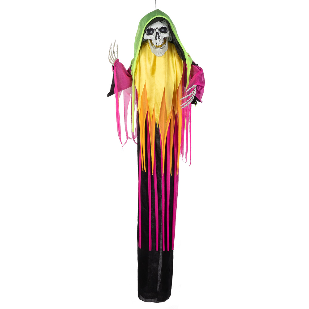 Hangdecoratie Flying neon reaper (120 cm)