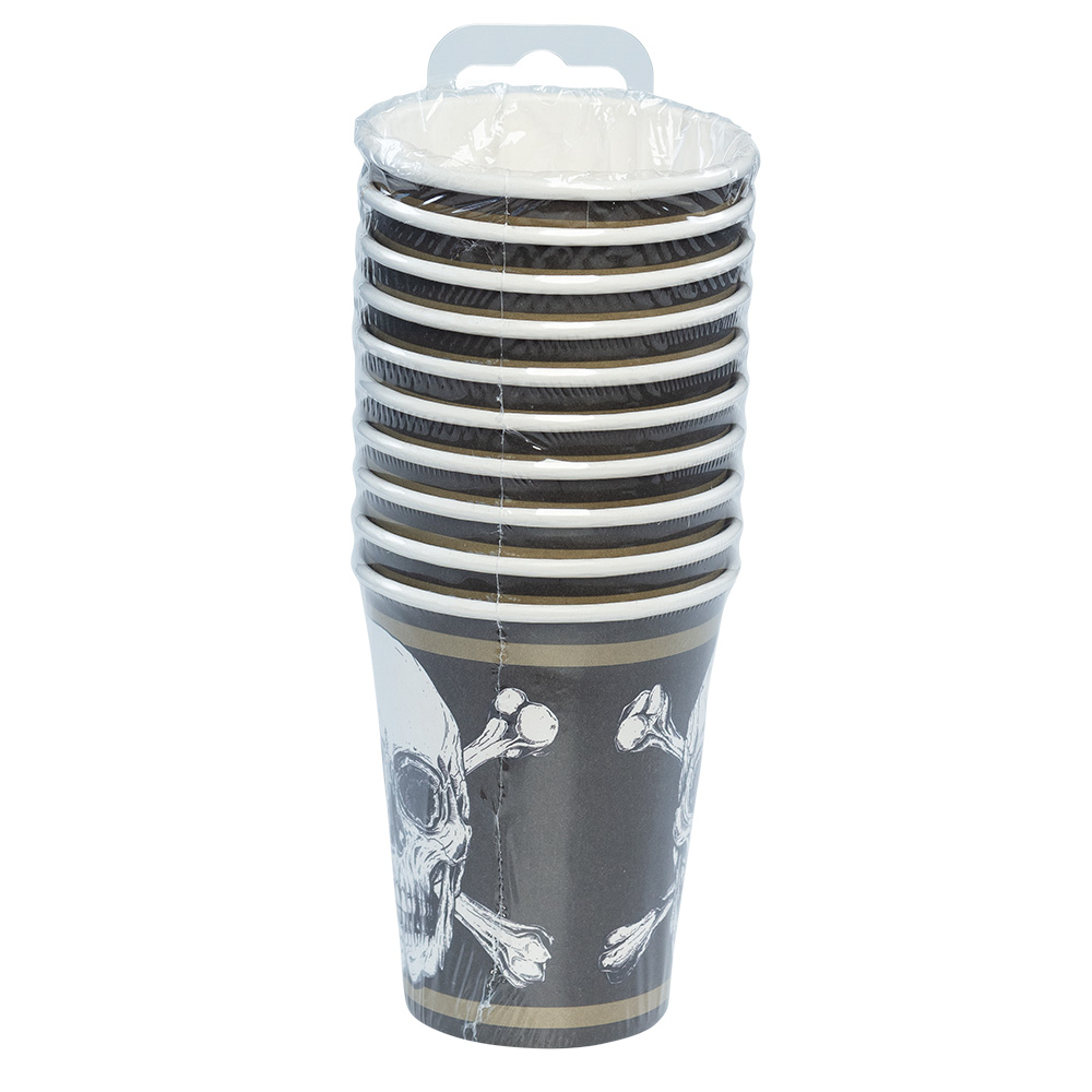 Set 10 papieren bekertjes Piraten (25 cl)