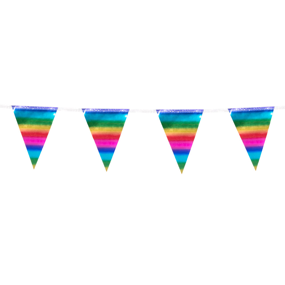 St. Folieminivlaggenlijn regenboog (14 x 10.5 cm)(3 m)