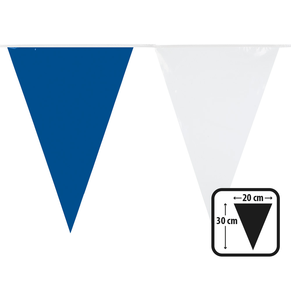 PE vlaggenlijn blauw/wit (30 x 20 cm)(10 m)