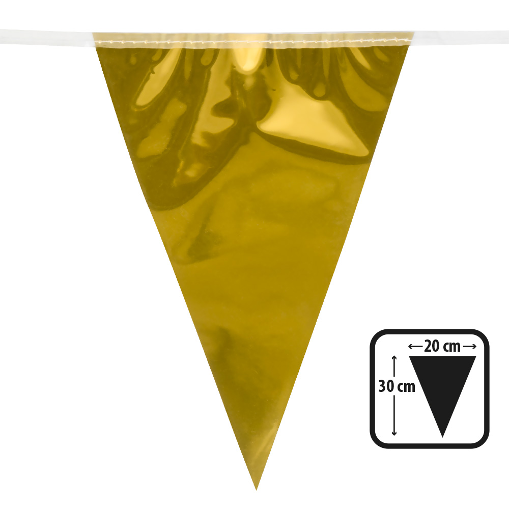 Metallic vlaggenlijn goud (30 x 20 cm)(10 m)