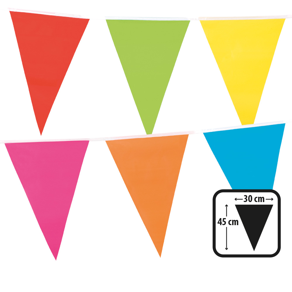 PE reuzenvlaggenlijn veelkleurig (45 x 30 cm)(10 m)