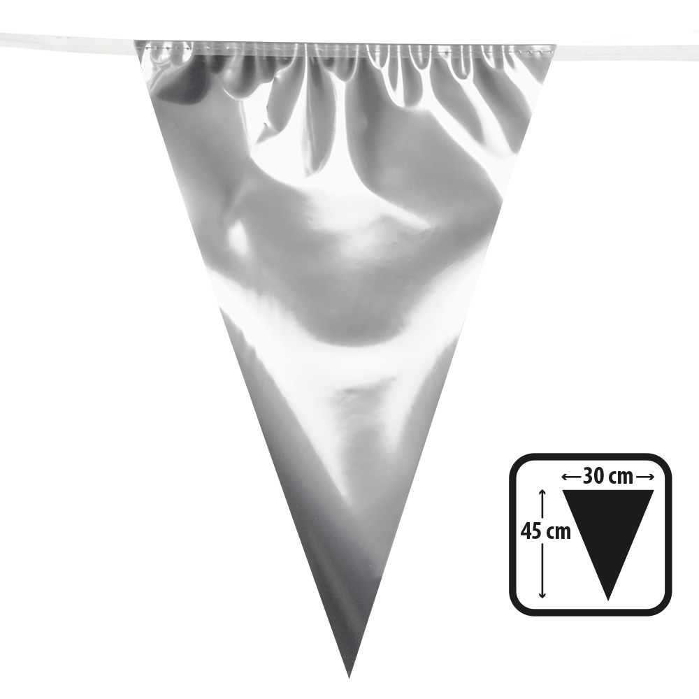 St. Foliereuzenvlaggenlijn zilver (45 x 30 cm)(10 m)