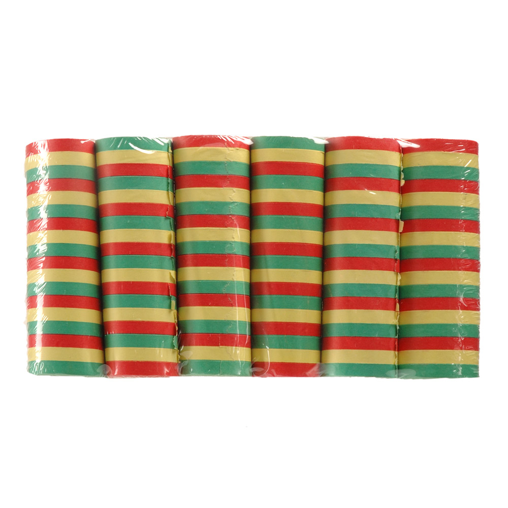 Set 6 rollen papieren serpentines Crazy (4 m) brandvertragend