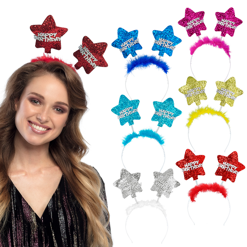 St. Tiara Star 'Happy Birthday' 6 kleuren ass.