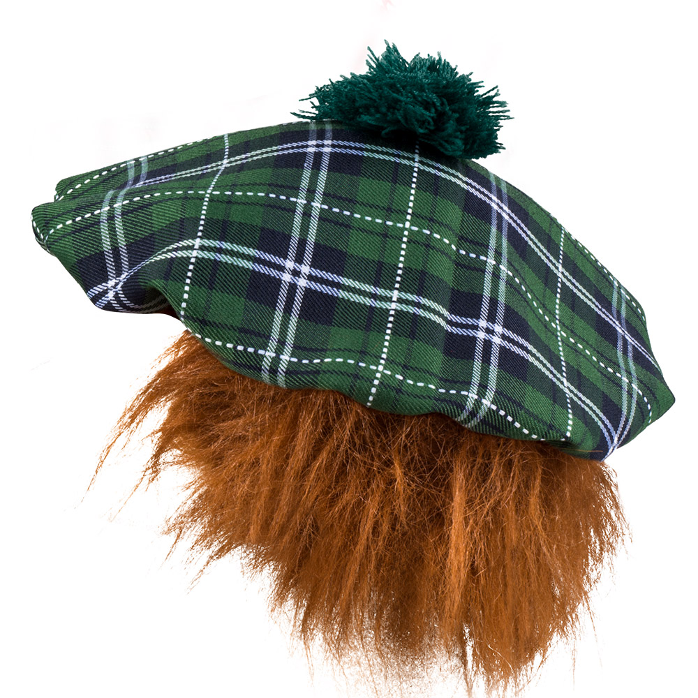 Baret Mr Tartan groen met haar