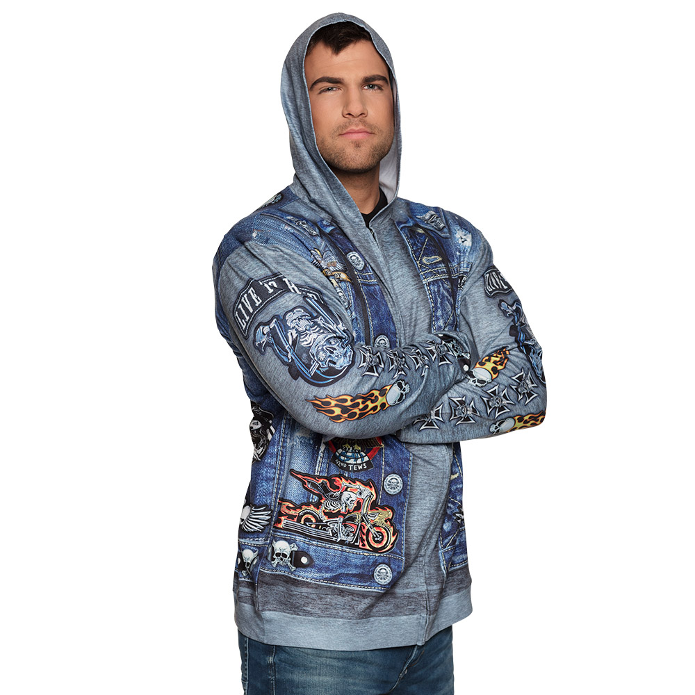 Fotorealistische hoodie Biker (L)