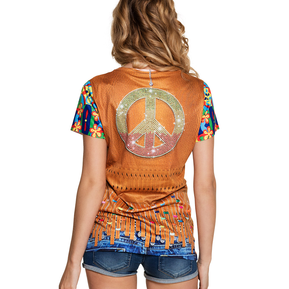 Fotorealistisch shirt Flower power (M)