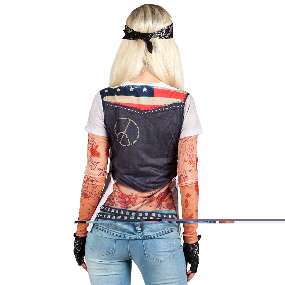 Fotorealistisch shirt Biker girl (L)