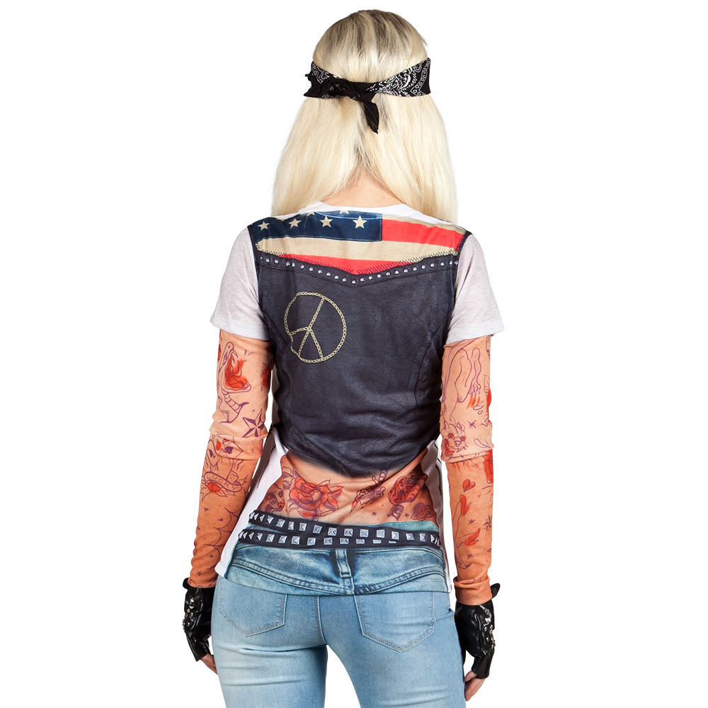 Fotorealistisch shirt Biker girl (L)
