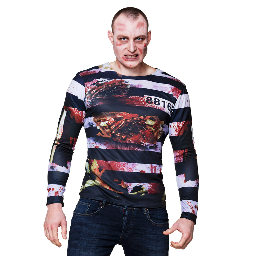 Fotorealistisch shirt Zombie prisoner (M/L)