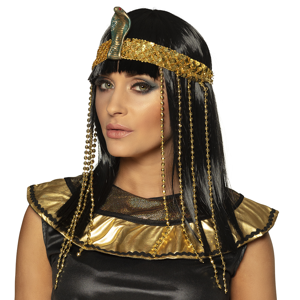 St. Pruik Egyptische koningin met hoofdband