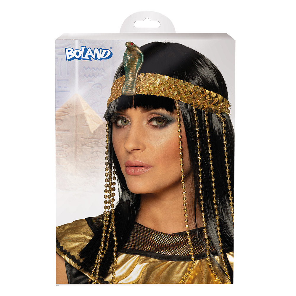 St. Pruik Egyptische koningin met hoofdband