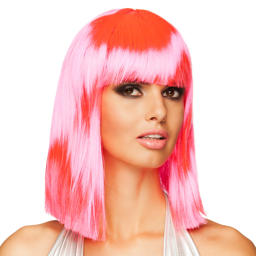 Pruik Dance neonroze UV