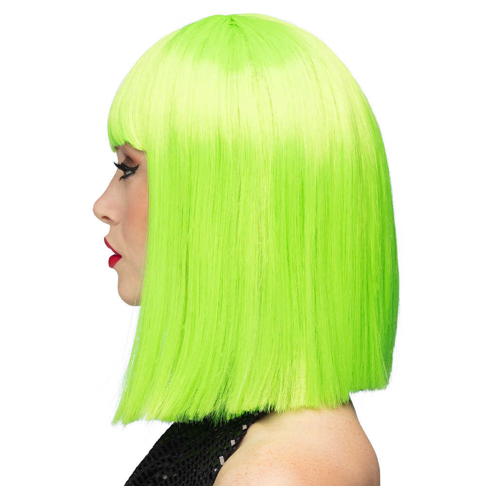 Pruik Dance neongroen UV