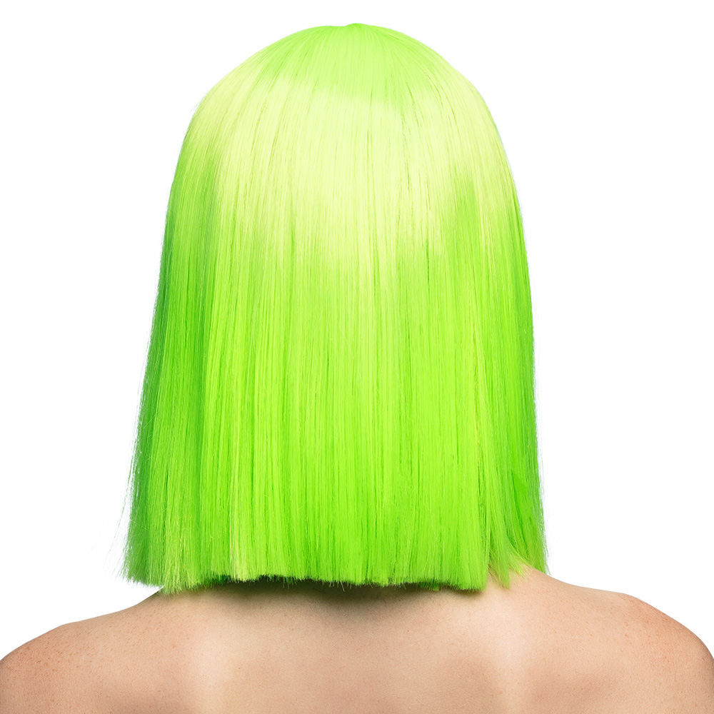 Pruik Dance neongroen UV