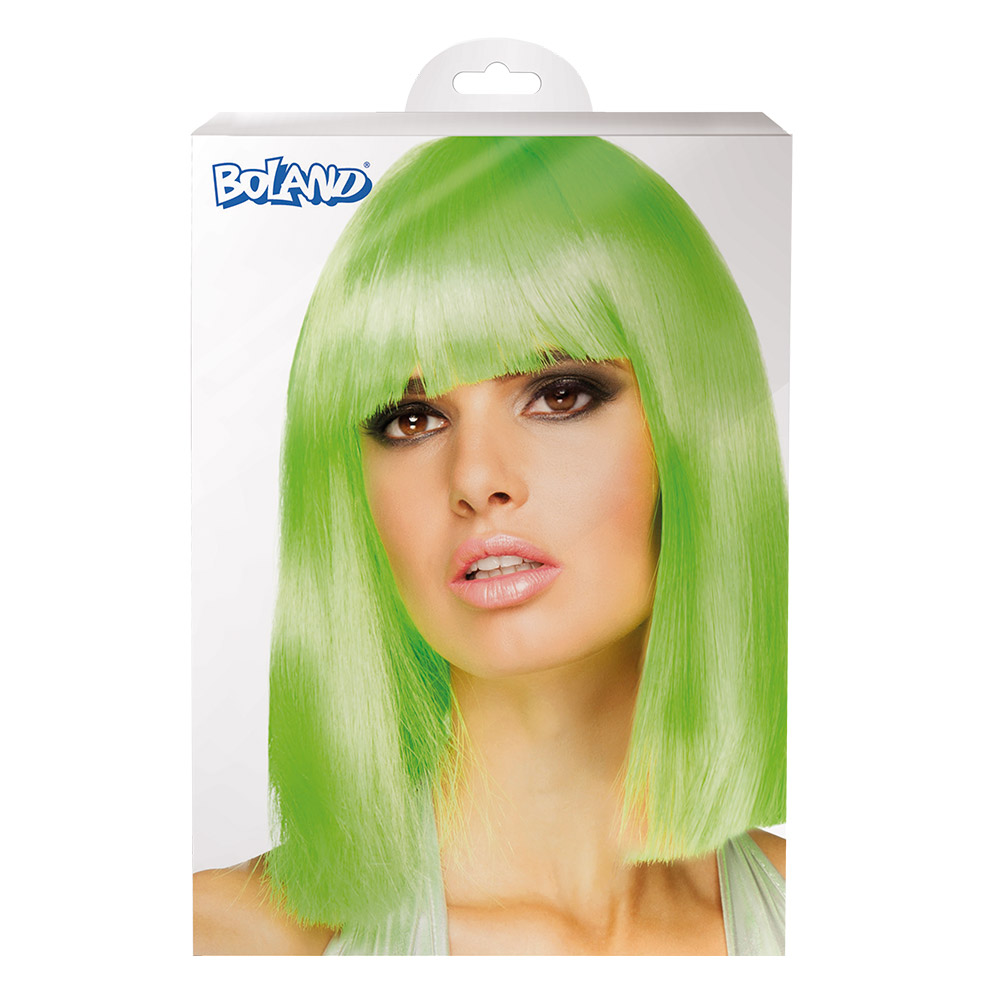 Pruik Dance neongroen UV