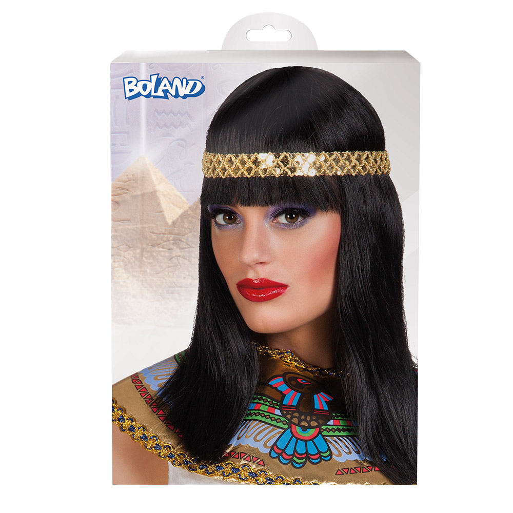 Pruik Cleopatra met hoofdband