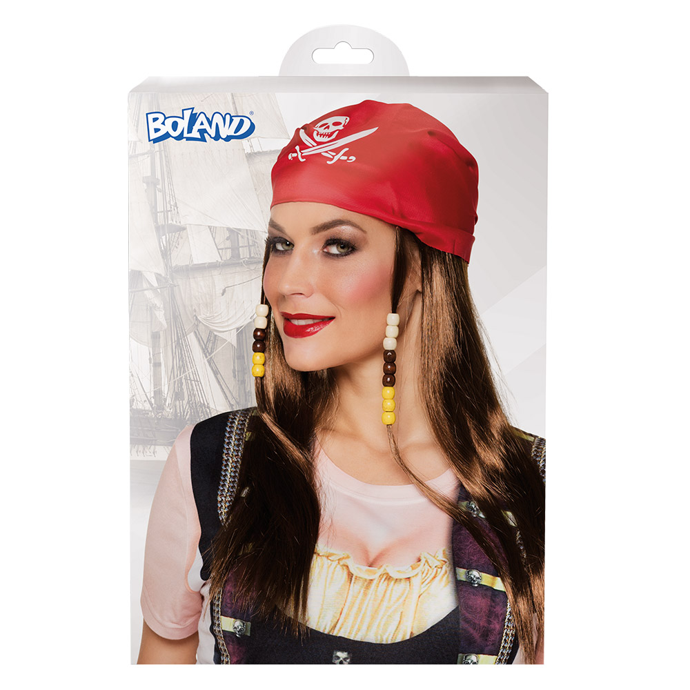 Pruik Piraat Mary met bandana