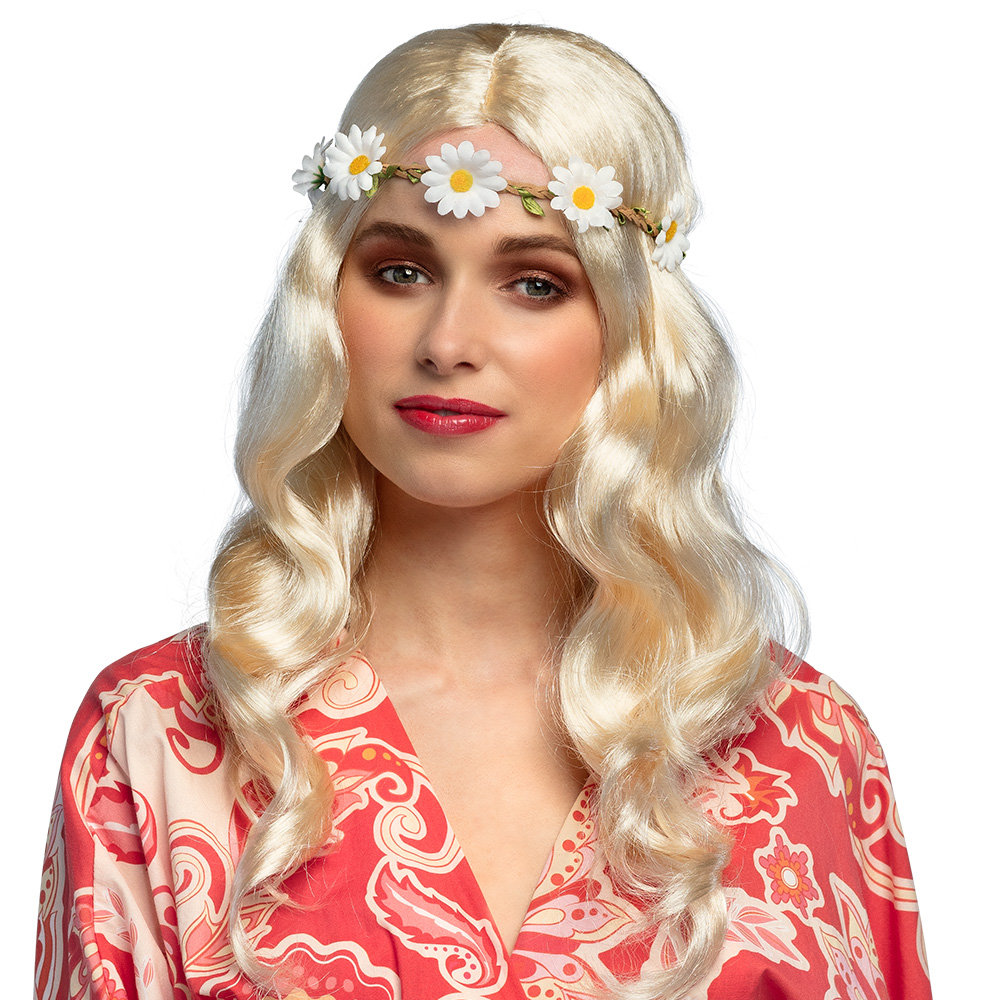 Pruik Joy blond met hoofdband