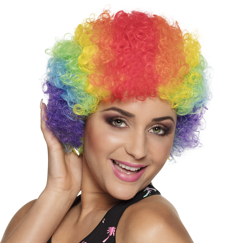Pruik Pop veelkleurig