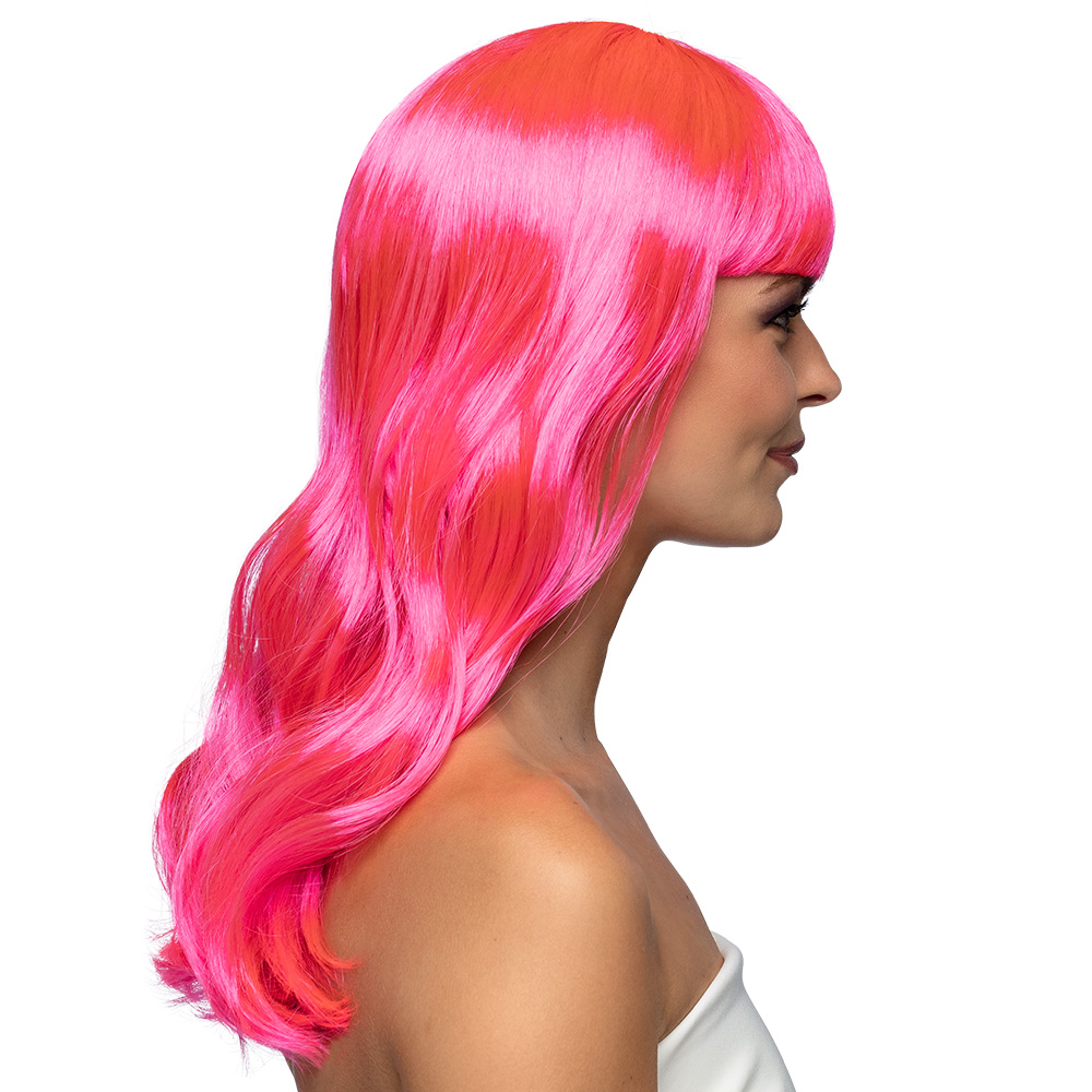 Pruik Chique neonroze UV