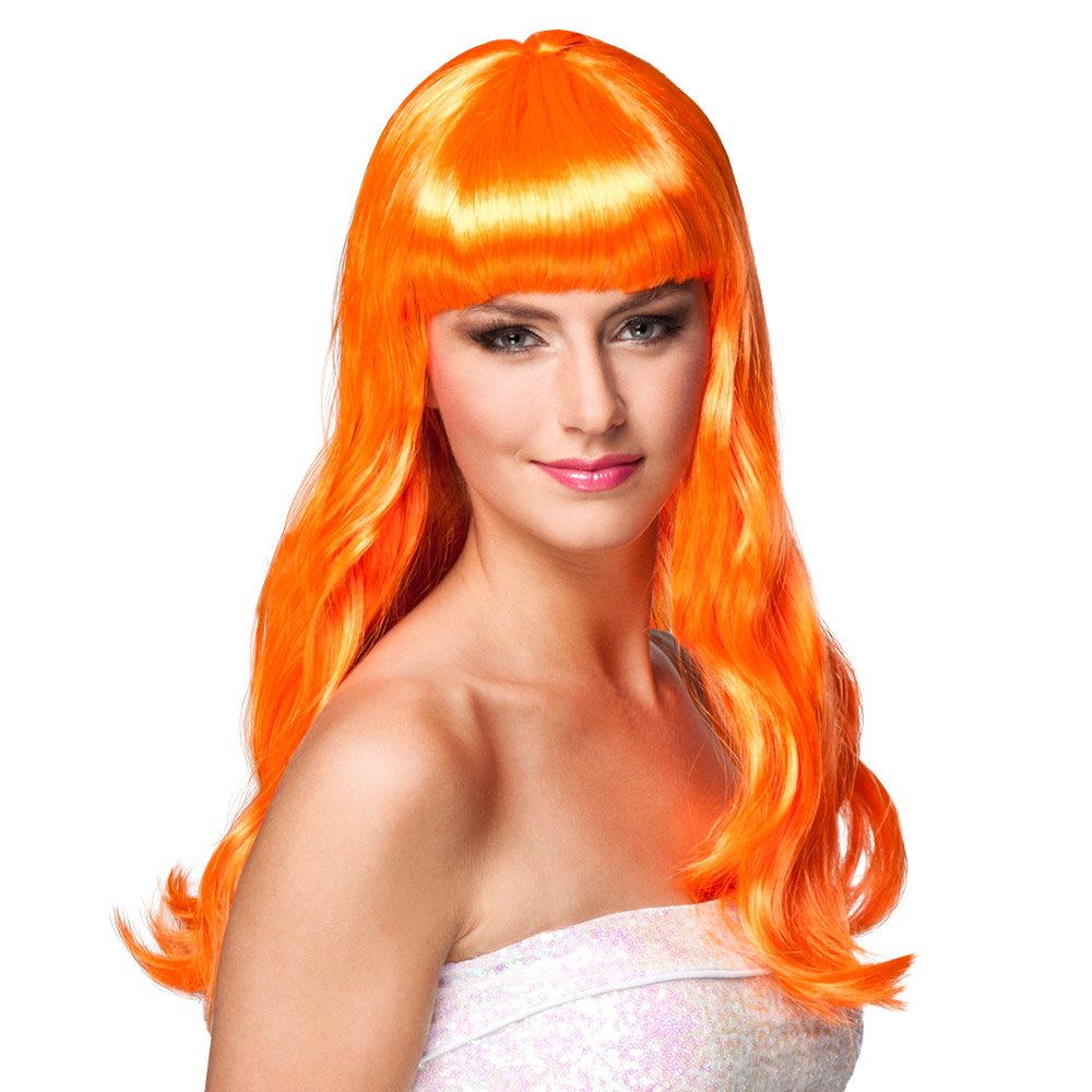 Pruik Chique oranje UV
