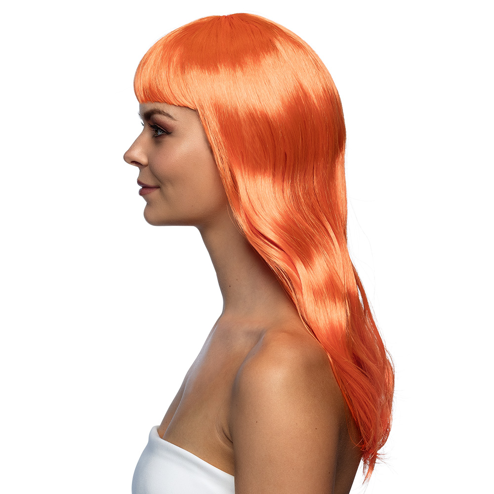 Pruik Chique oranje UV