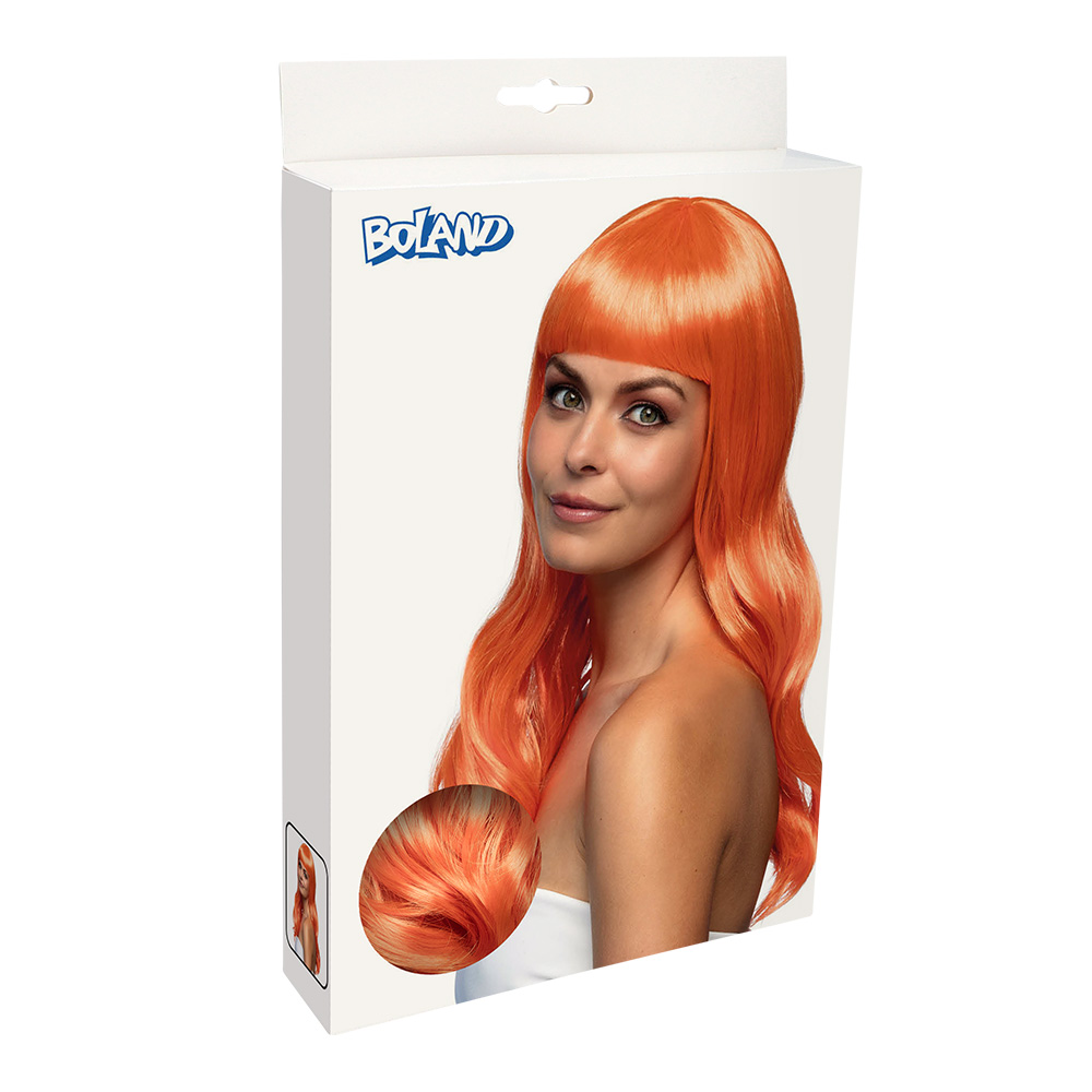 Pruik Chique oranje UV