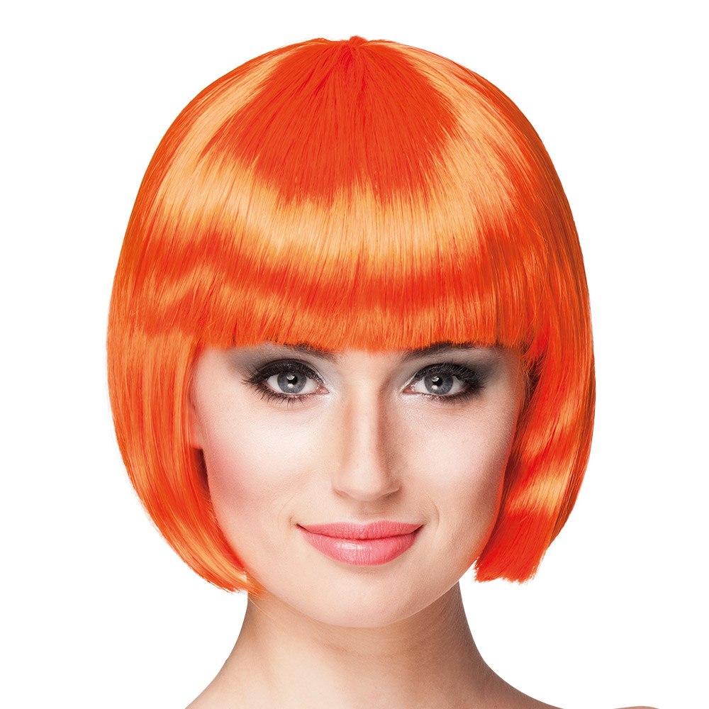 Pruik Cabaret oranje UV