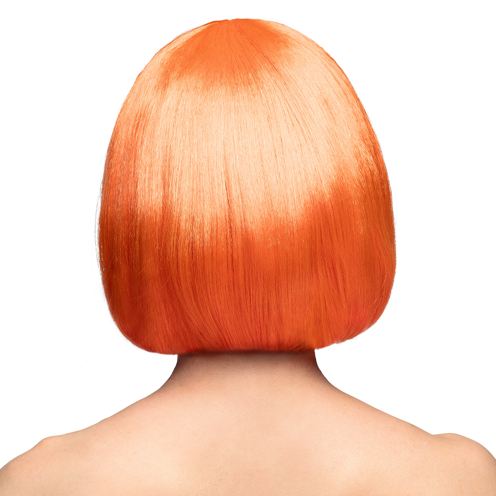 Pruik Cabaret oranje UV