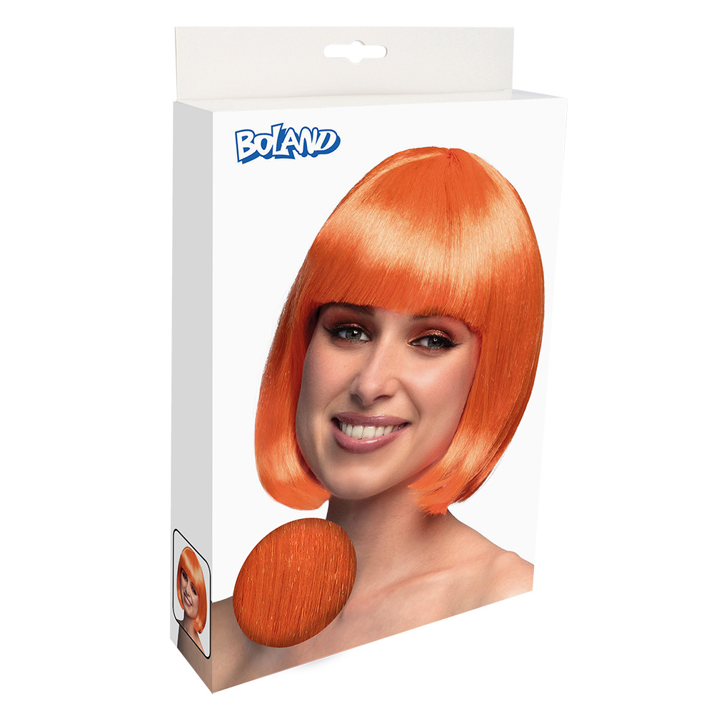 Pruik Cabaret oranje UV