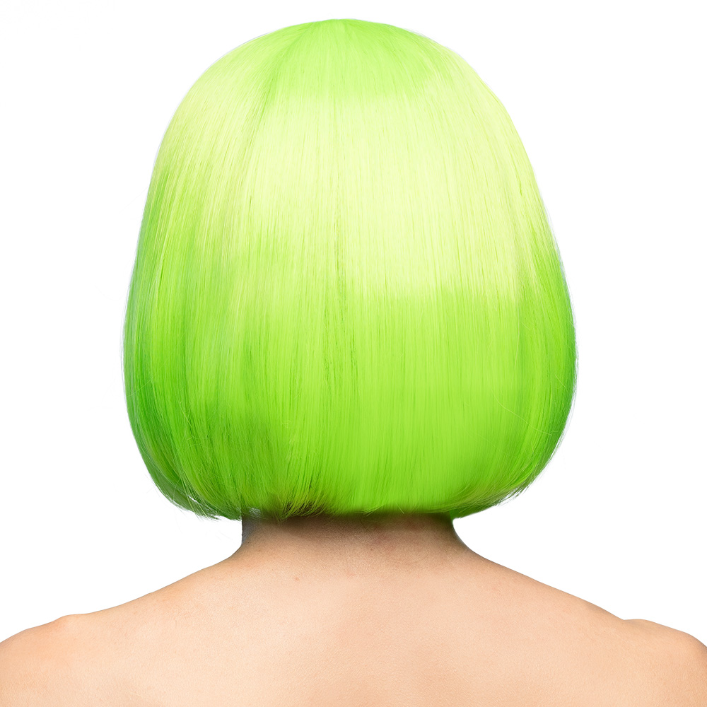 Pruik Cabaret neongroen UV