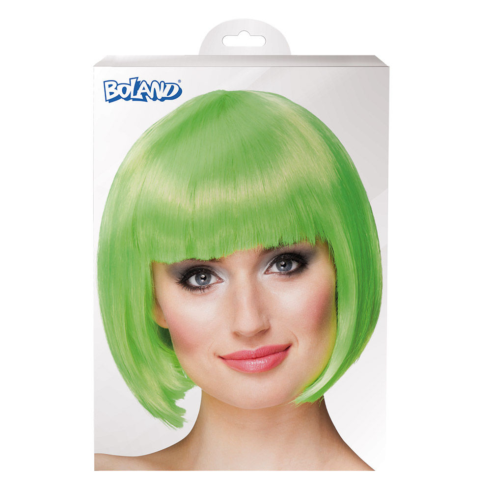 Pruik Cabaret neongroen UV