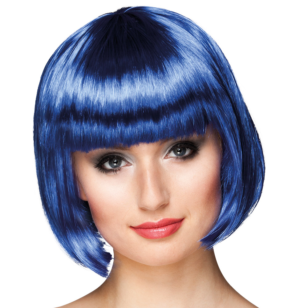 Pruik Cabaret donkerblauw