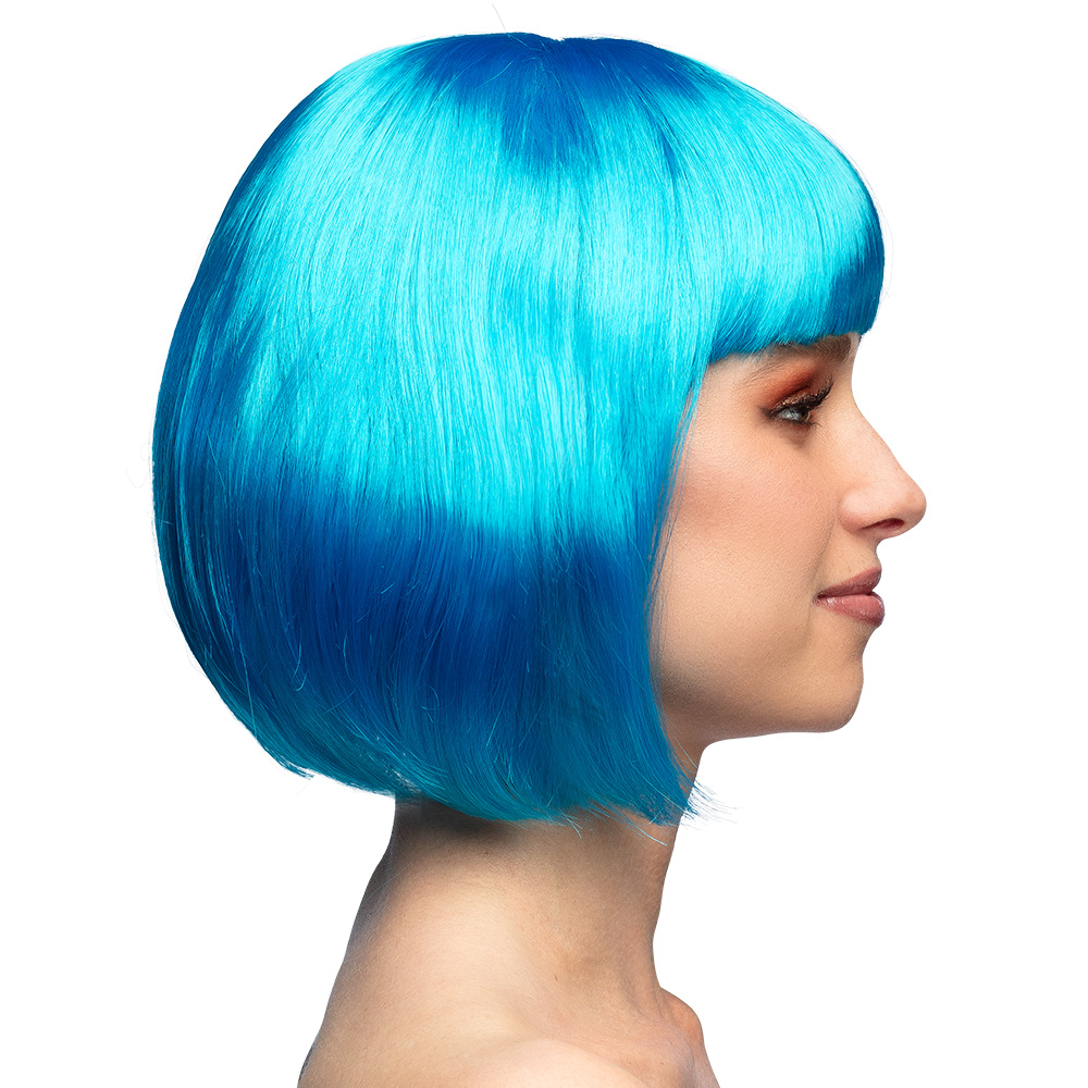 Pruik Cabaret blauw