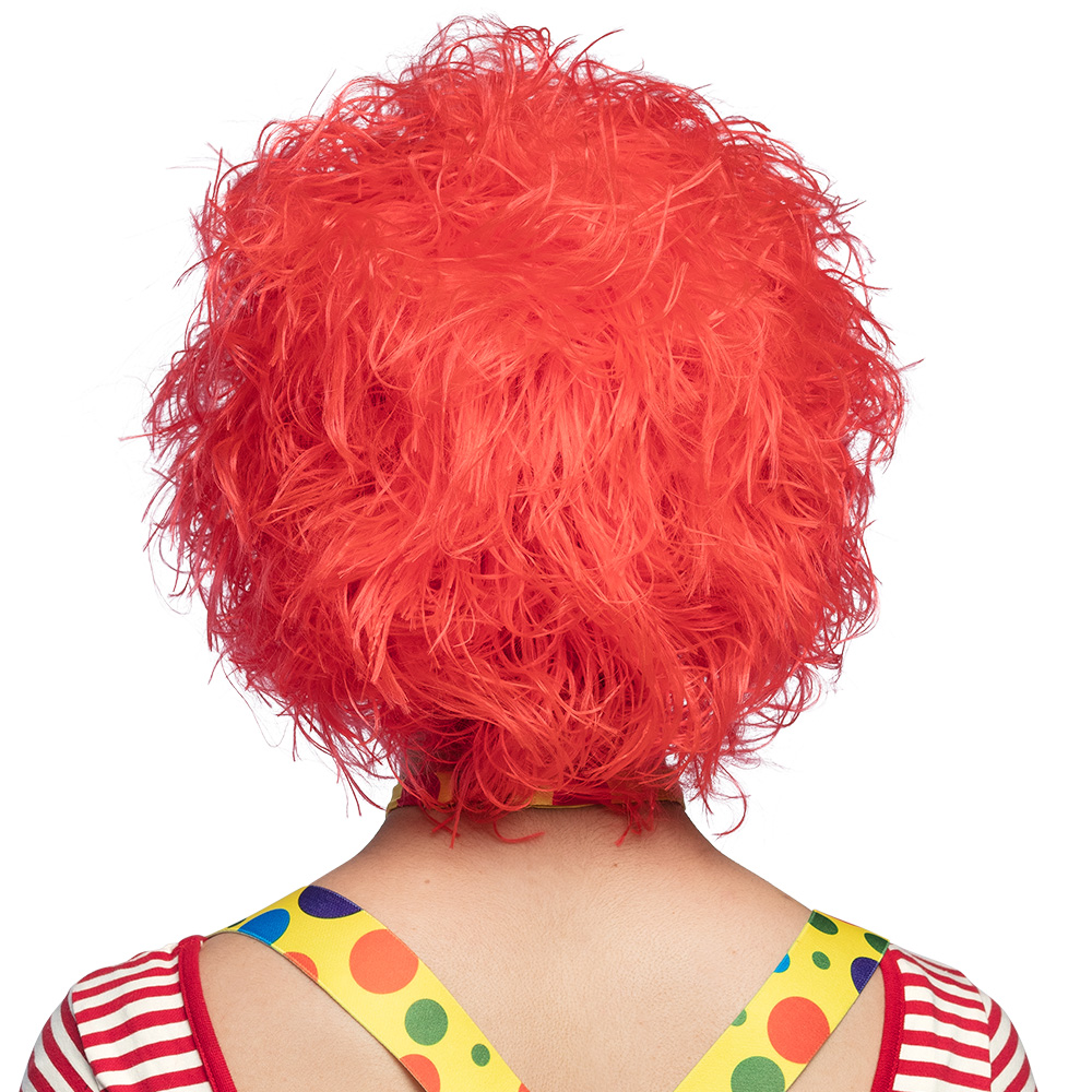 Pruik Clown Frizzy rood