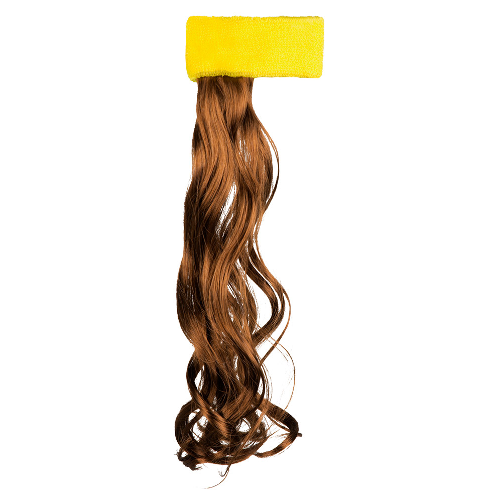 St. Hoofdband geel met bruine haren