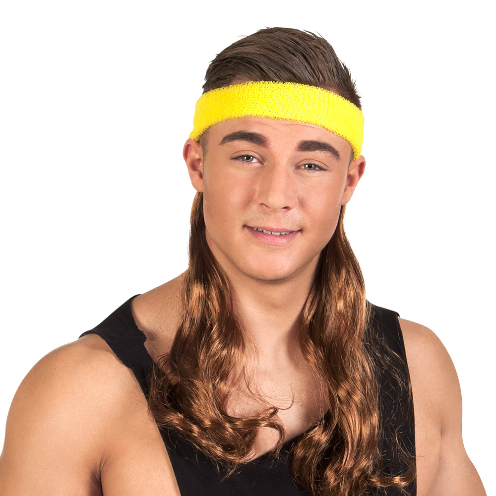 Hoofdband Wesley geel met bruine haren