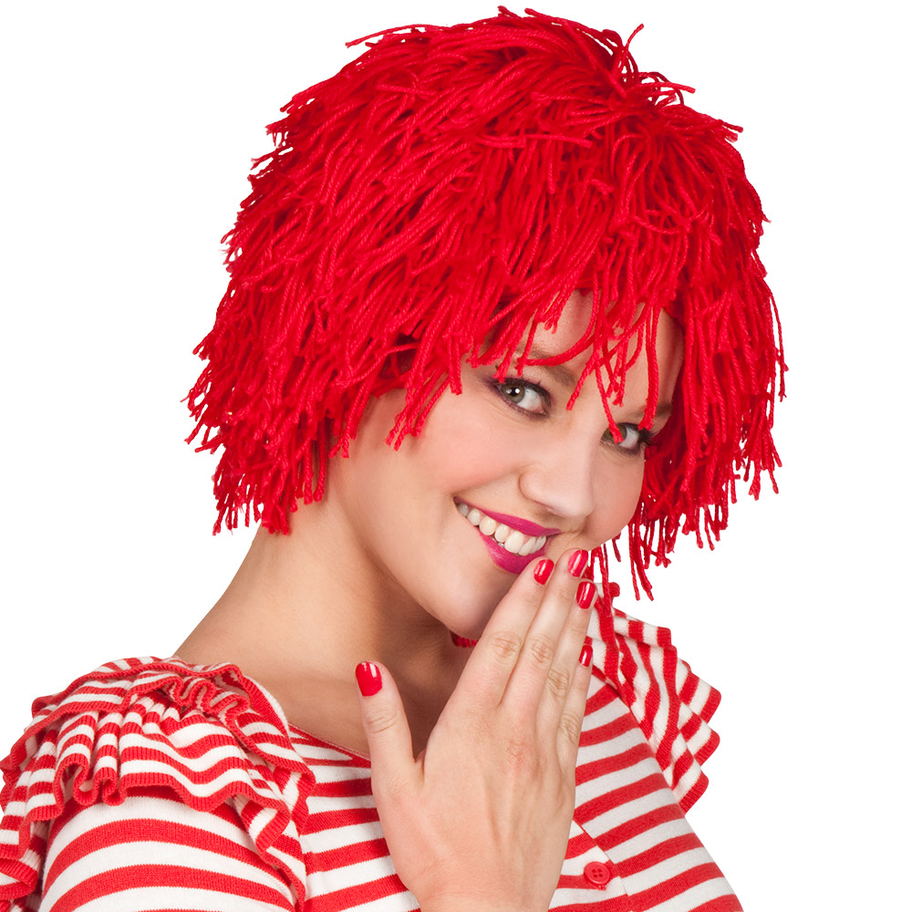 Pruik Clown Fuzzy rood