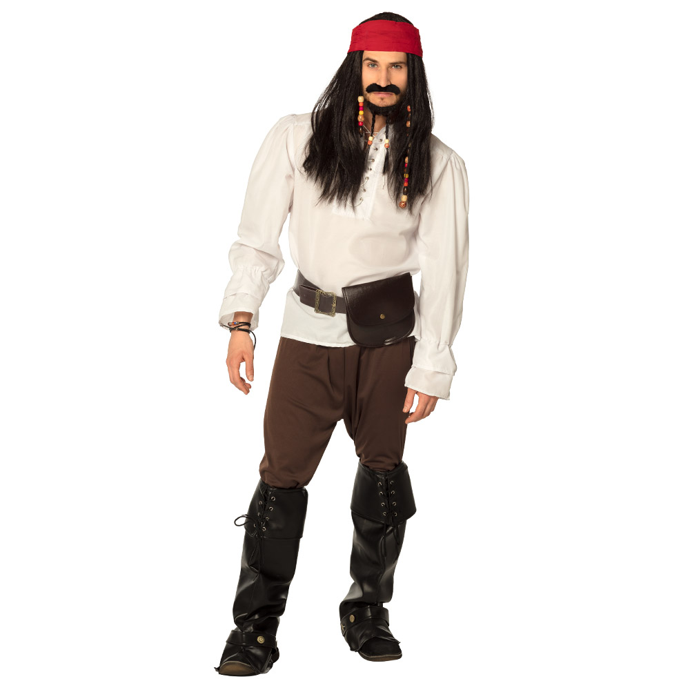 Pruik Tobias met bandana, snor en baard