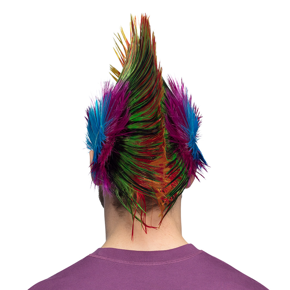 Pruik Spiky Mike veelkleurig