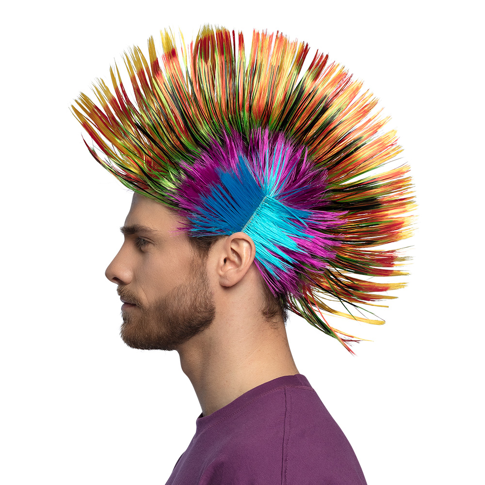 Pruik Spiky Mike veelkleurig